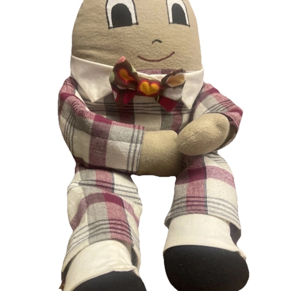 Cozy Checkered Plush Doll with Bow Tie
